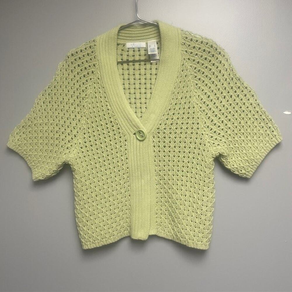 Liz Wear By Liz Claiborne Women's 3/4 sleeve Cardigan Sweater Green - Size L